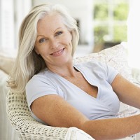 Senior Woman Sitting Outside