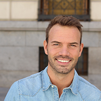 Smiling attractive man outside