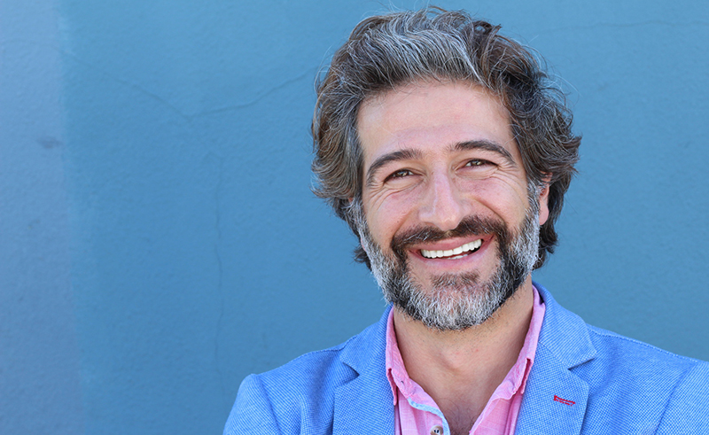 Portrait of smiling mature man with copy space